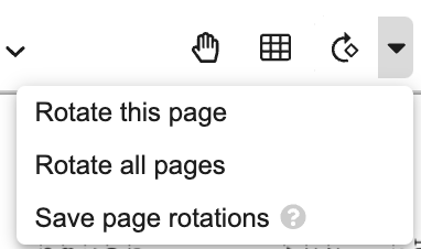 Screenshot of rotate options dropdown