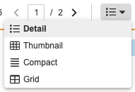 Library layouts menu