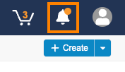 Notification bell icon on Veeva Basics toolbar