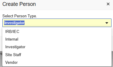 Screenshot of Person list in Clinical Basics