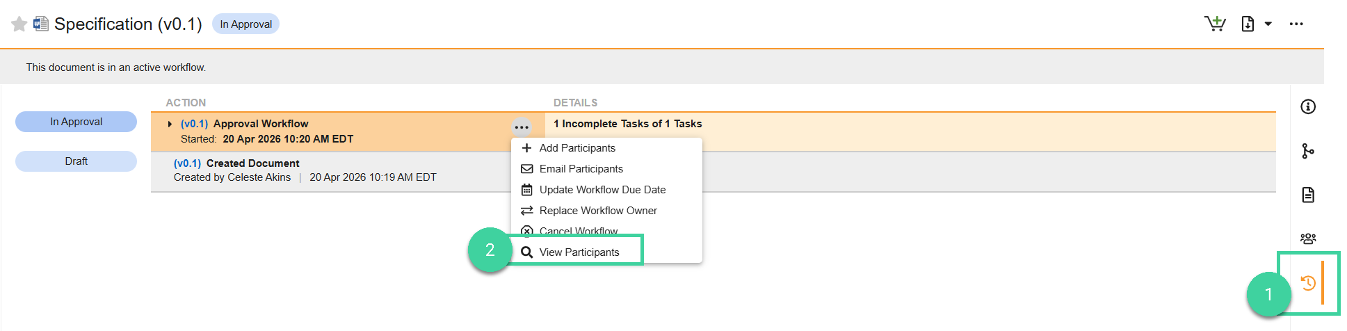 Screenshot steps 1, 2