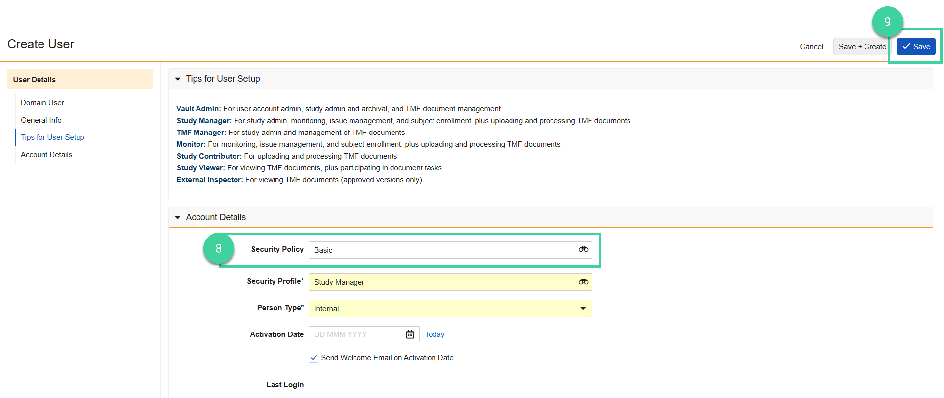 Screenshot steps 8 and 9