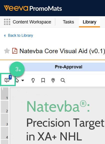 Screenshot of the show annotations button