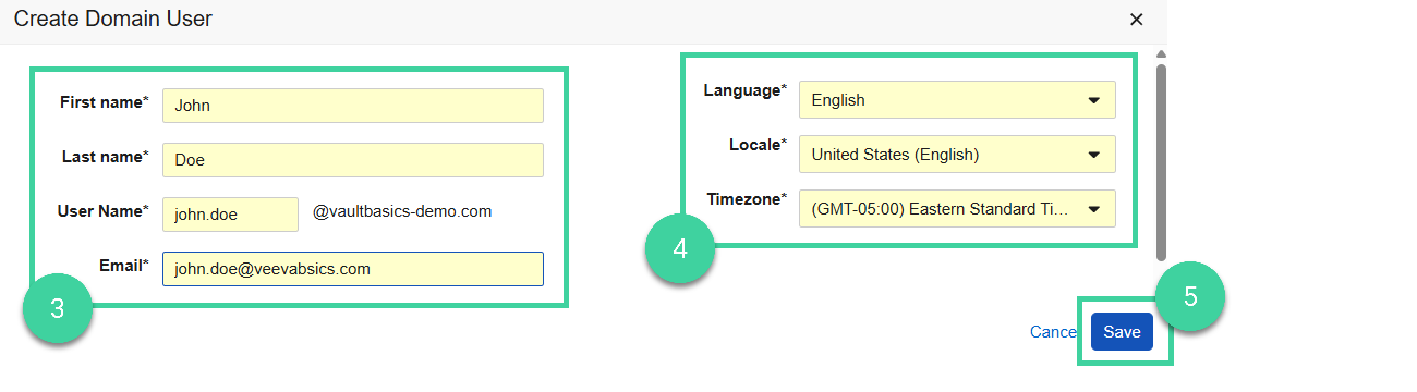 Screenshot of steps 3, 4, 5