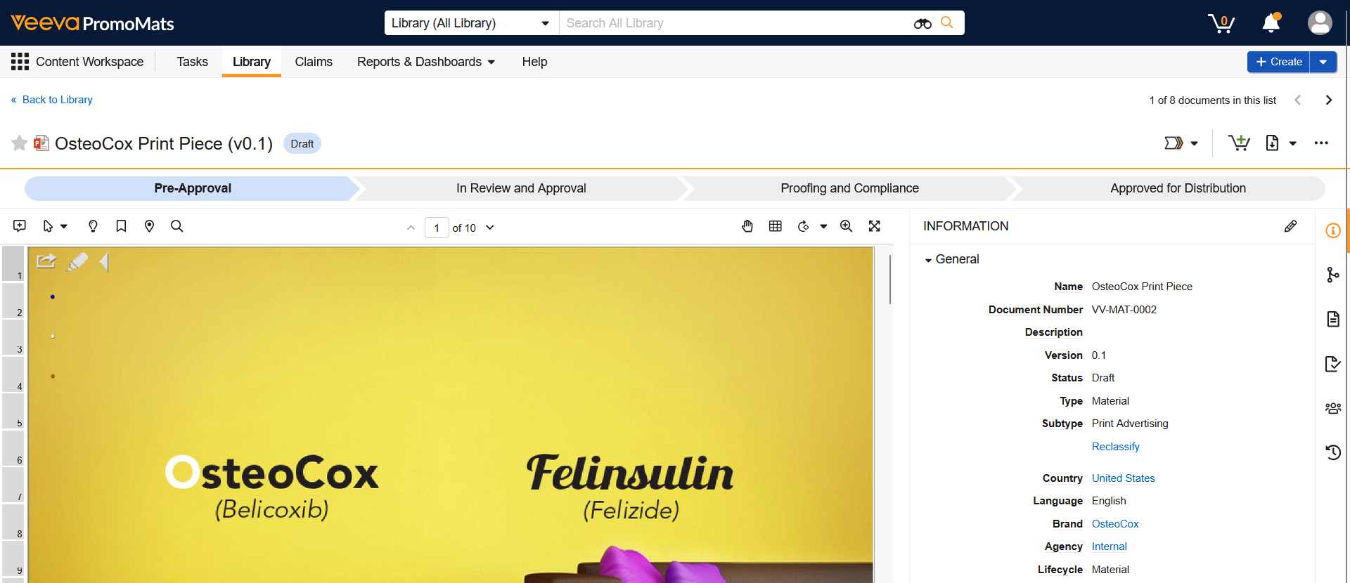 Screenshot of Doc Info page