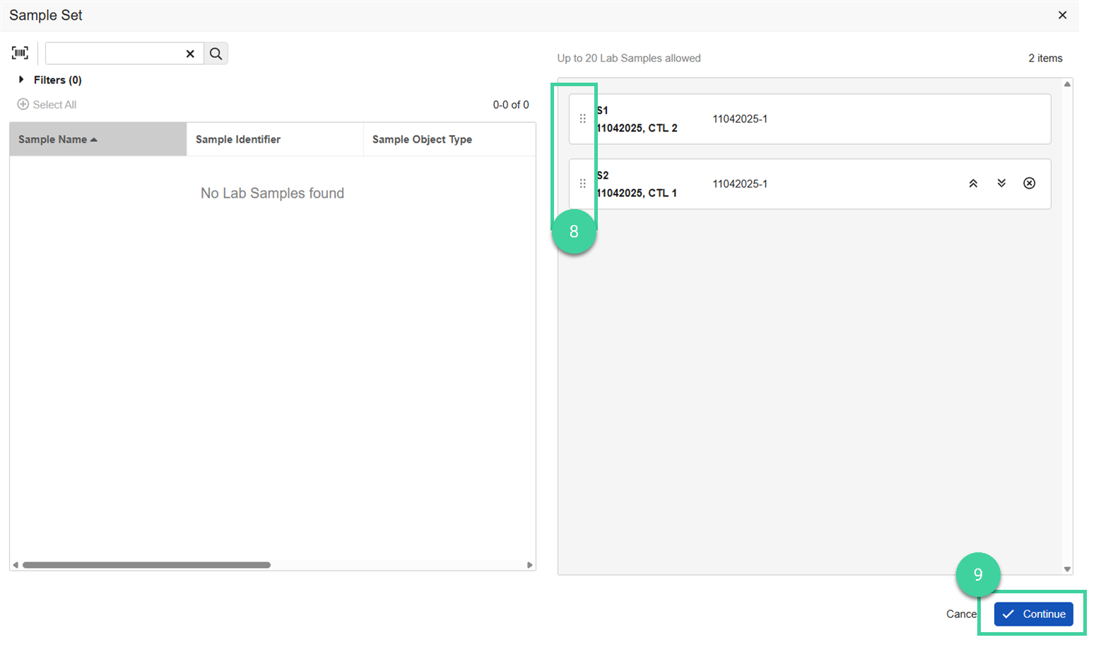 Screenshot steps 8 and 9