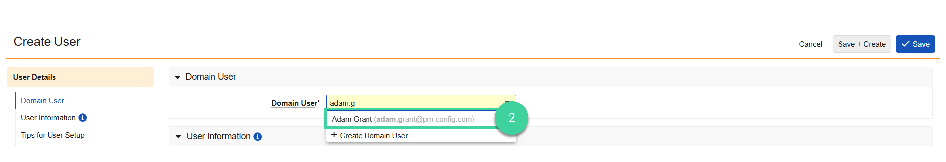 Screenshot step 2