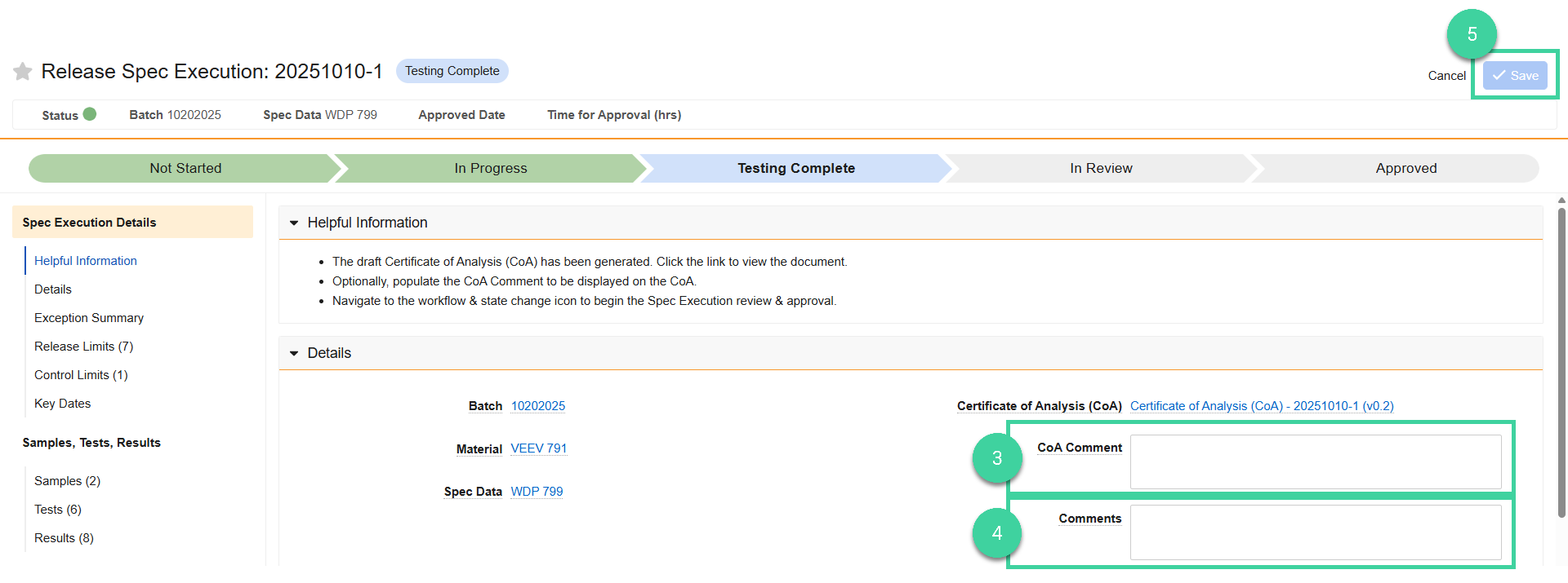Screenshot steps 3, 4, and 5