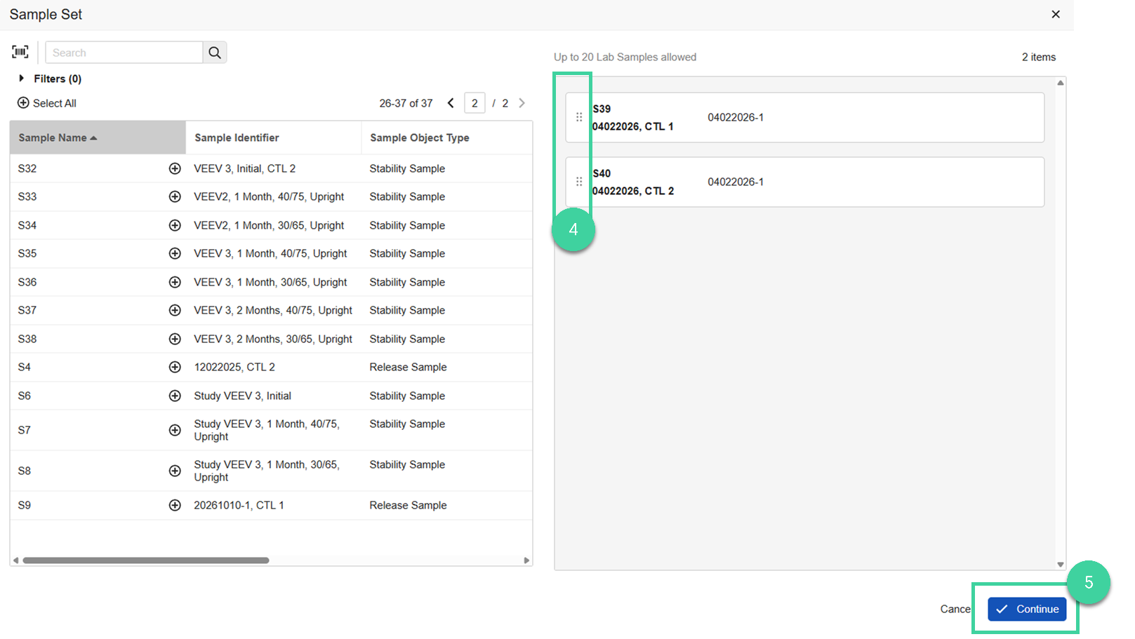 Screenshot steps 4 and 5