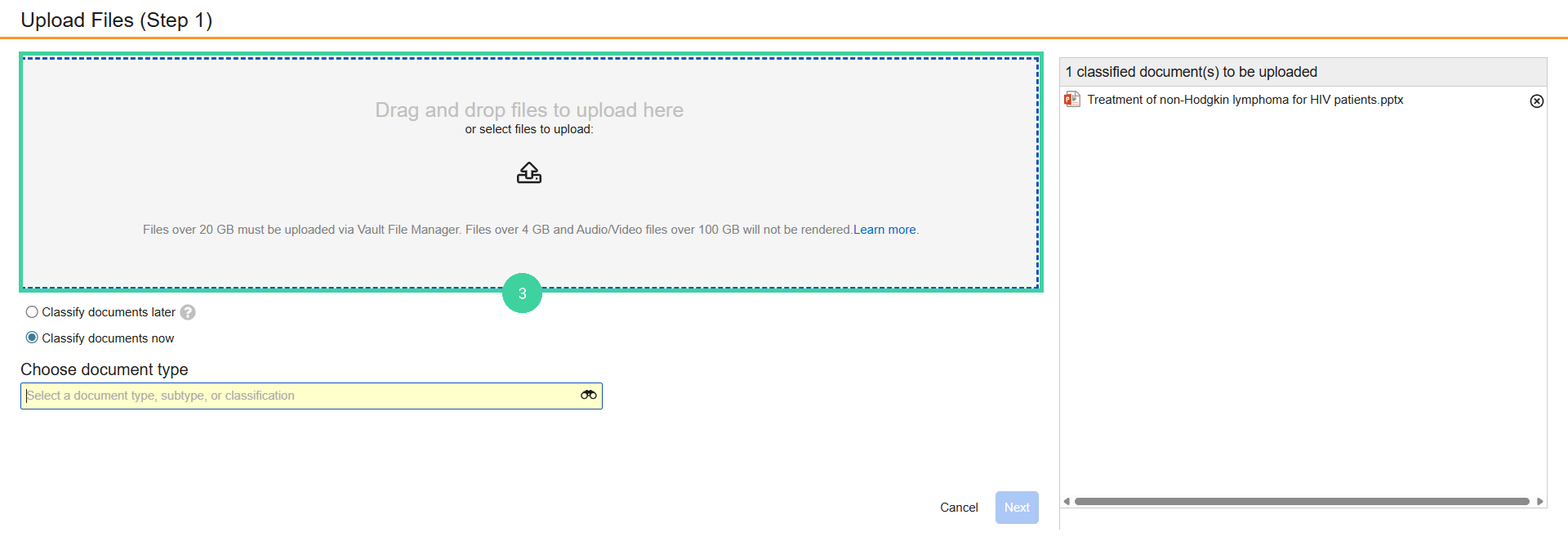 Screenshot of step 3