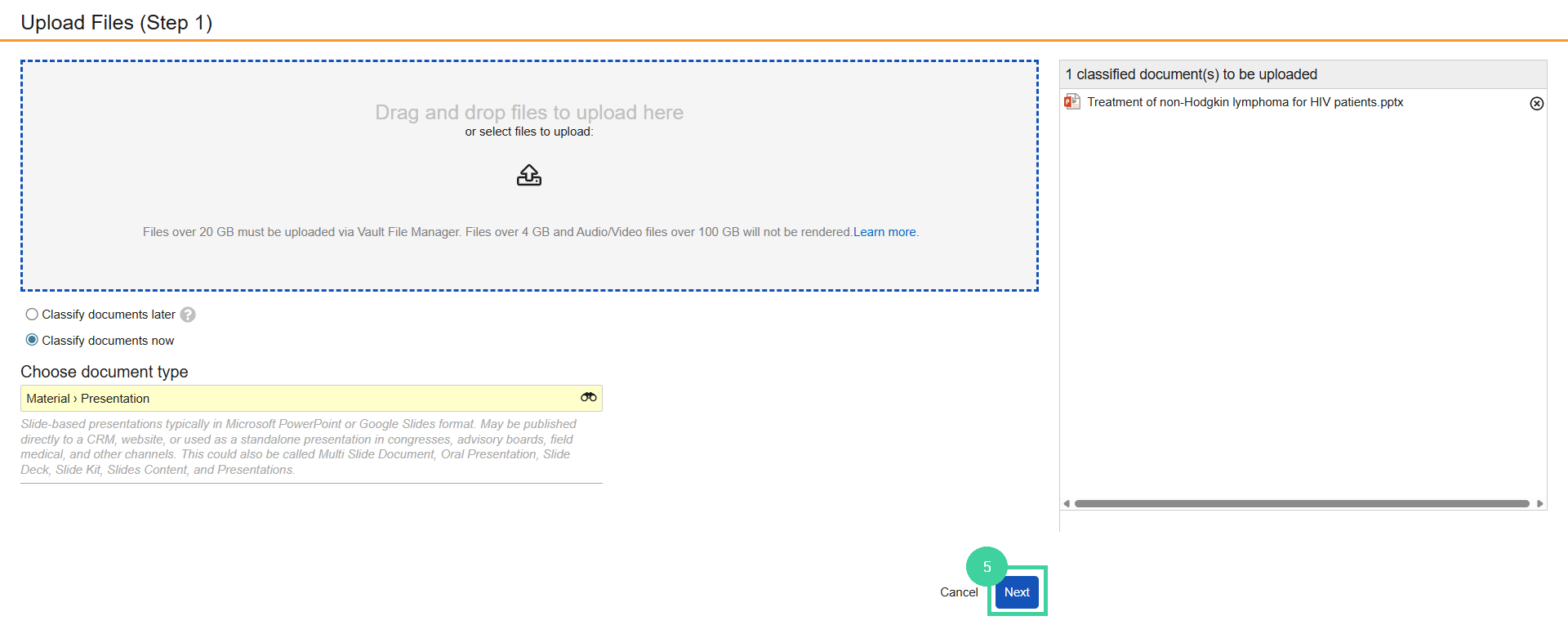 Screenshot of step 5