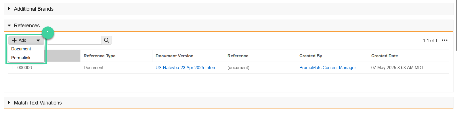 Screenshot of step 1