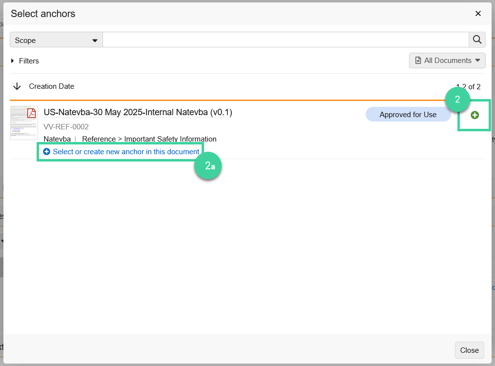 Screenshot of steps 2 and 2a