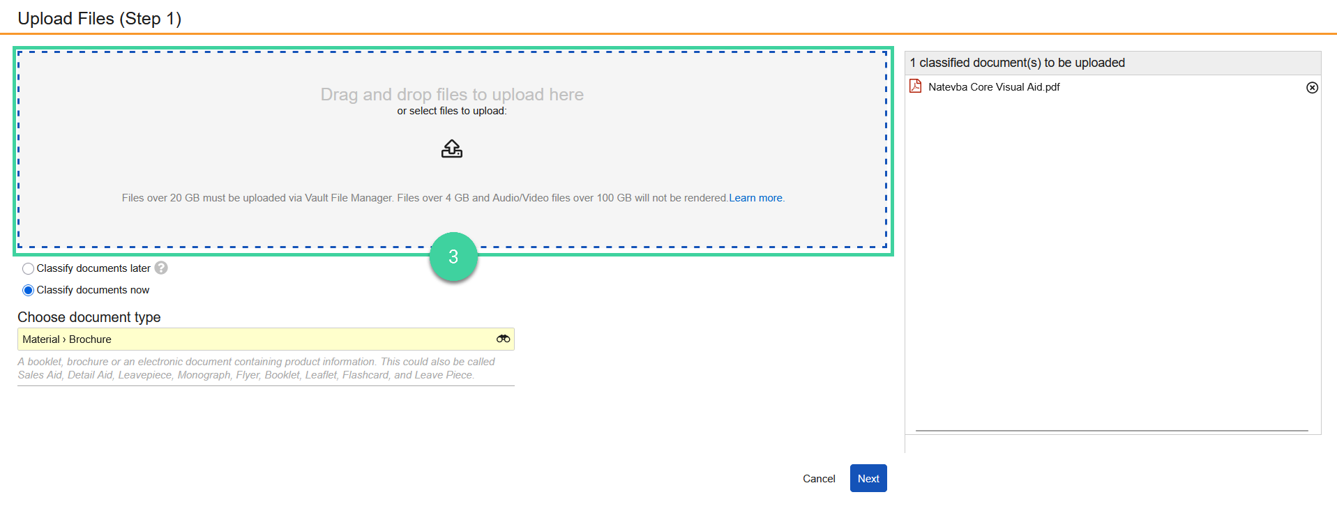 Screenshot of step 3