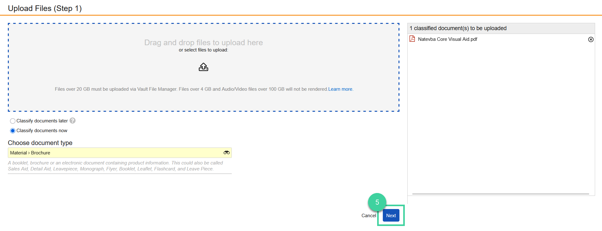Screenshot of step 5