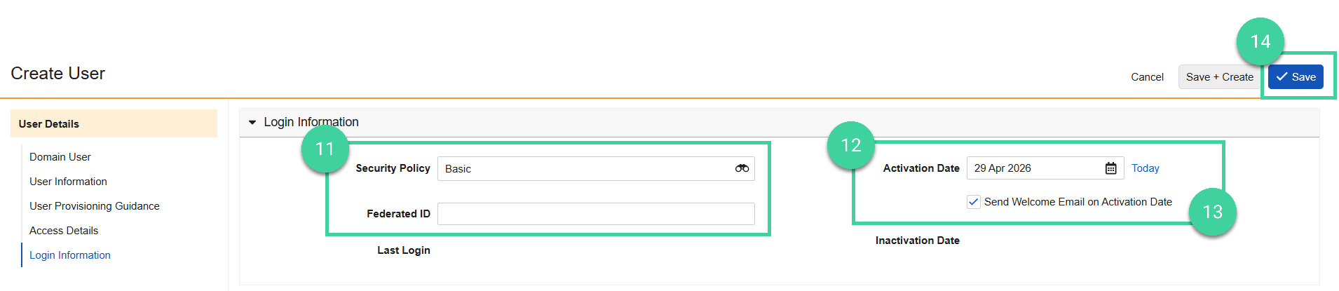 Screenshot steps 11, 12, 13, 14