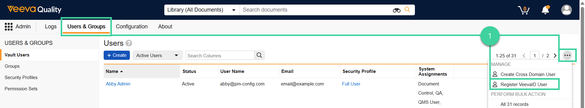 Screenshot step 1
