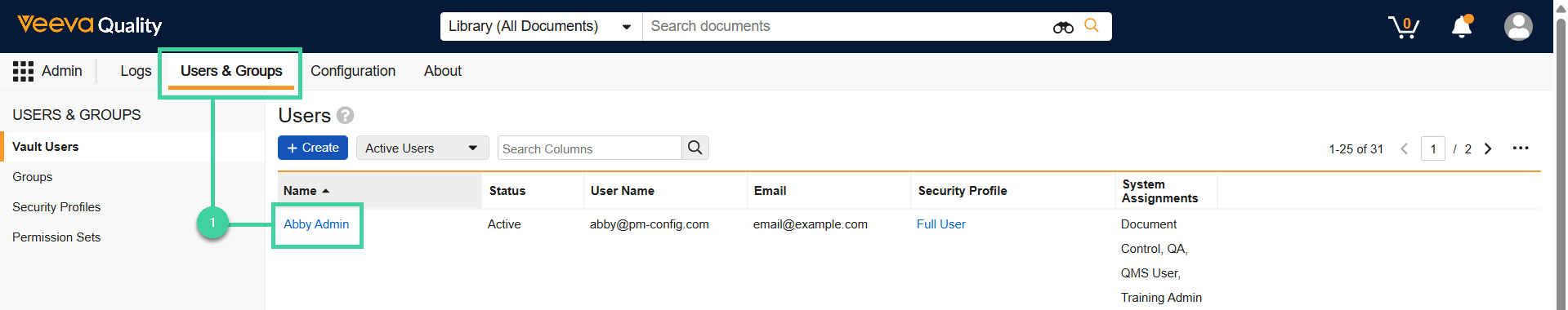 Screenshot step 1