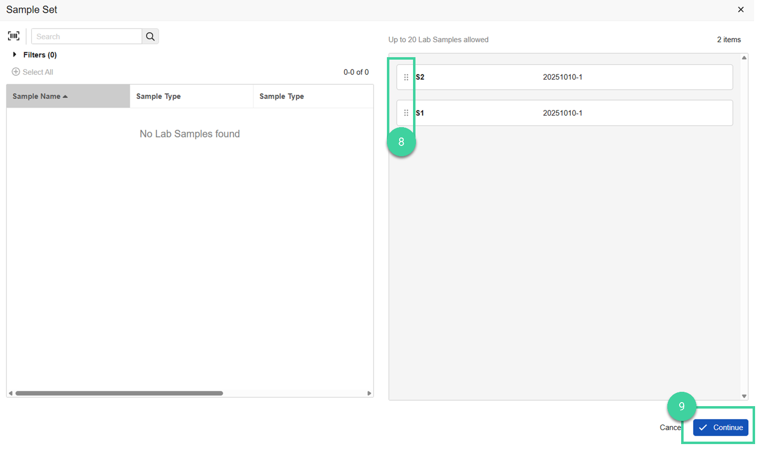 Screenshot steps 8 and 9