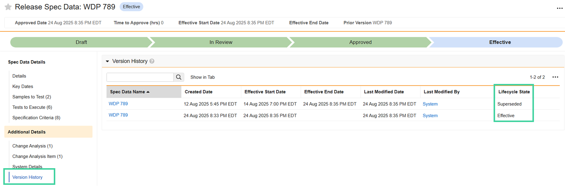 Screenshot Version History