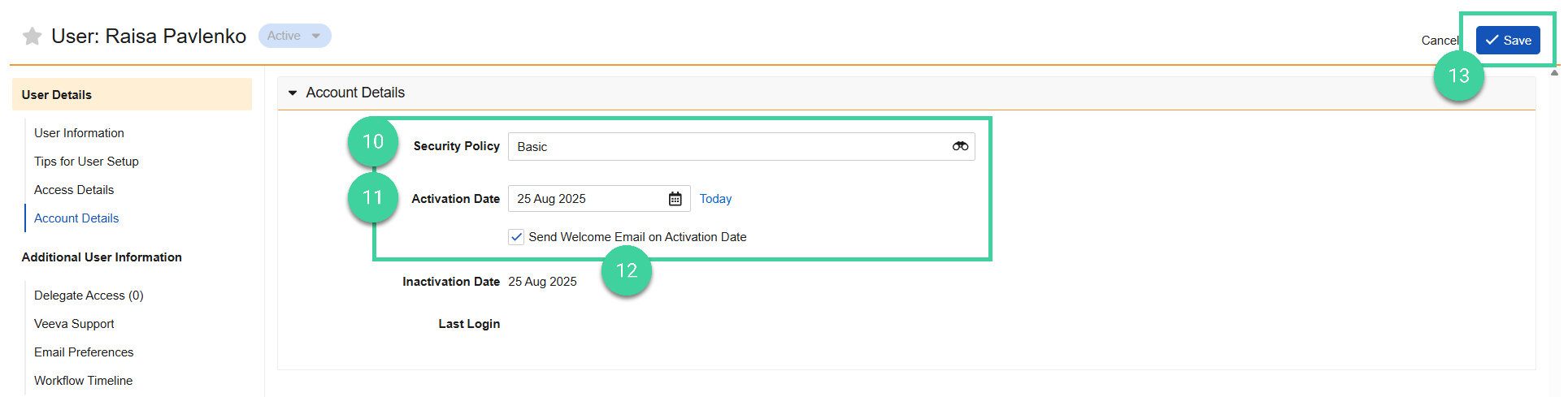 Screenshot steps 10, 11, 12, 13