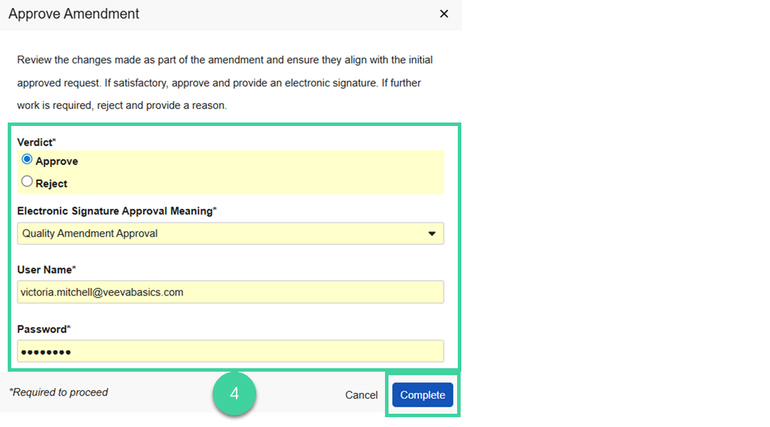 Screenshot approve verdict