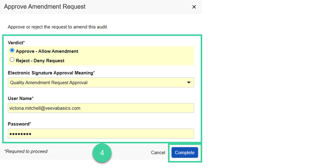Screenshot approve verdict