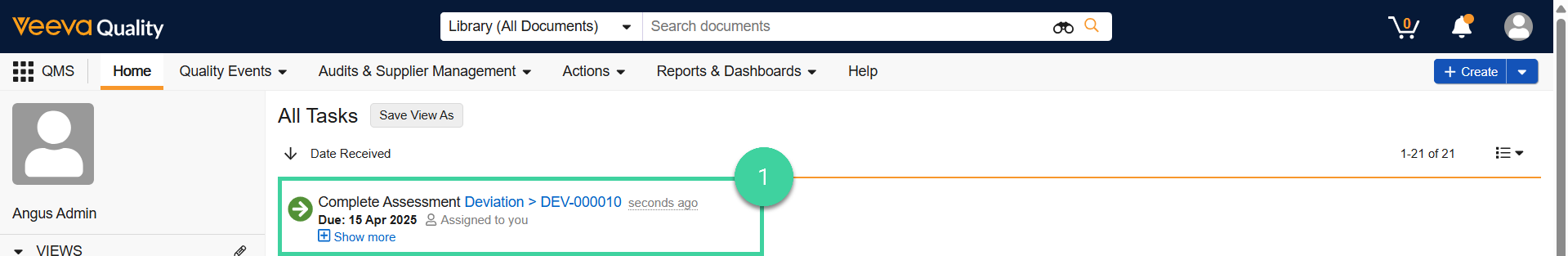 Screenshot step 1