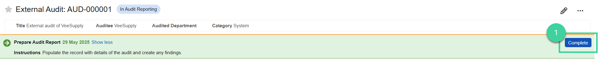 Screenshot step 1