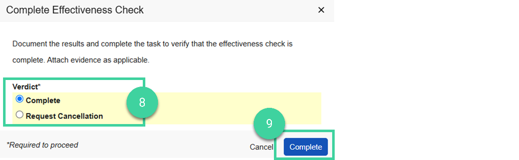 Screenshot steps 8 and 9