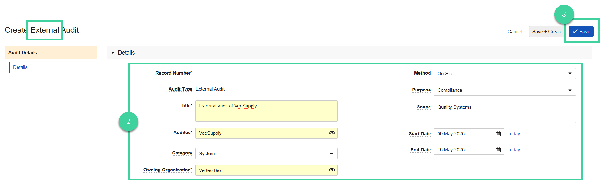 Screenshot steps 2 and 3 external audits