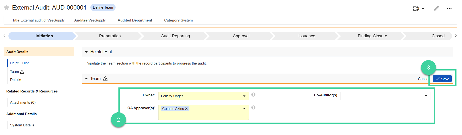 Screenshot steps 2 and 3
