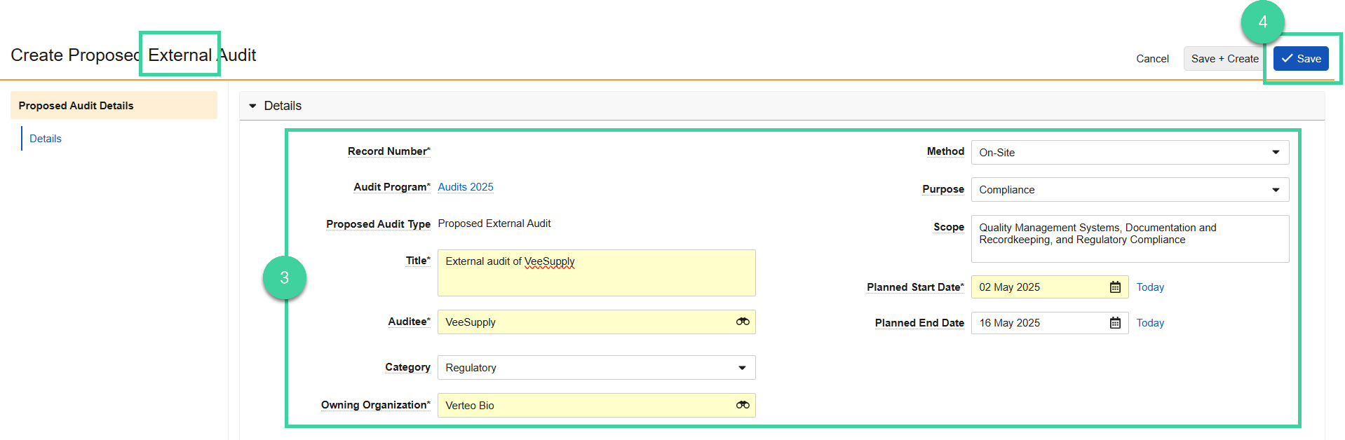 Screenshot steps 3 and 4 external audits