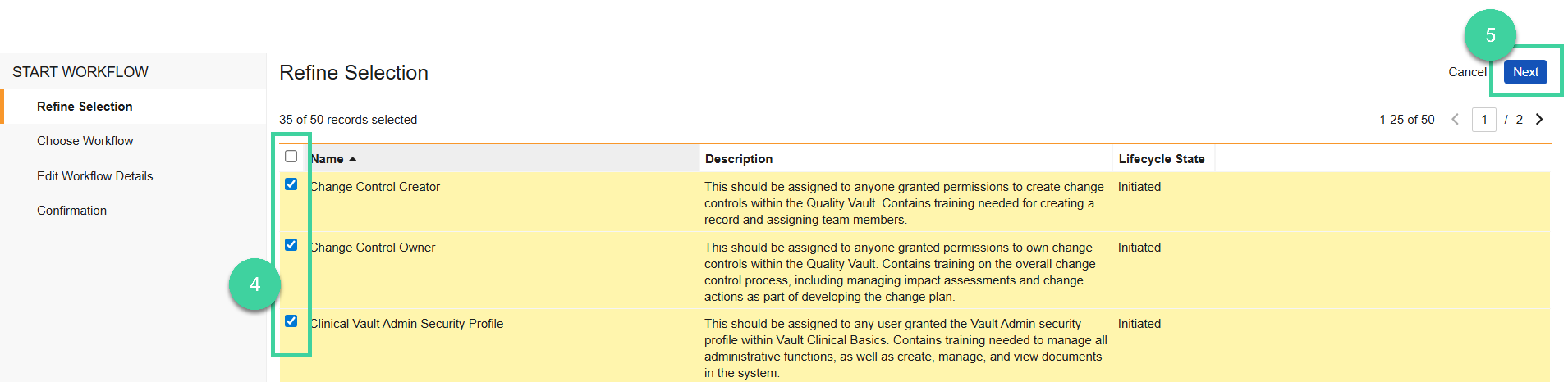 Screenshot steps 4, 5