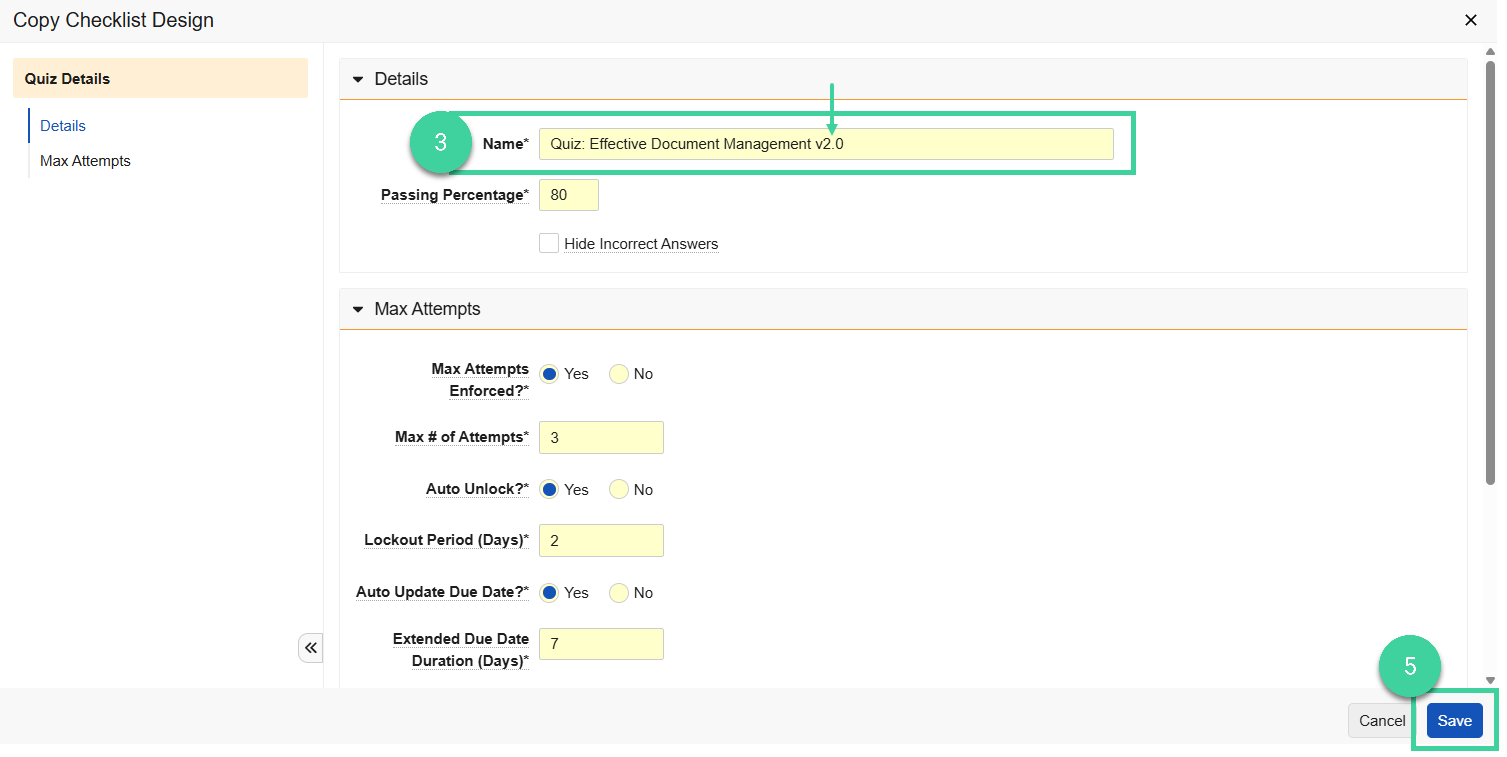 Screenshot steps 3 and 5