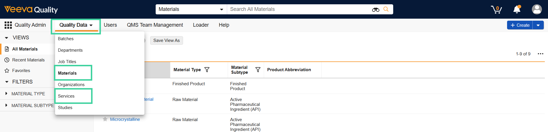Screenshot Materials and Services