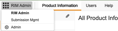 Tab collection menu and Submission Management tabs