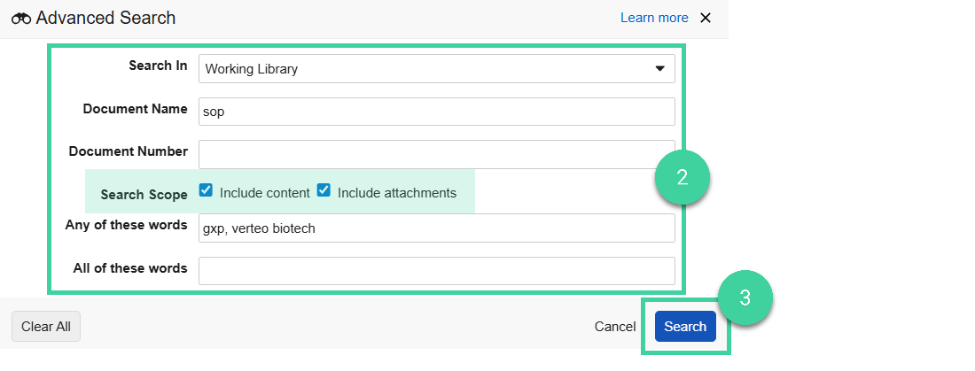 Screenshot of steps 2 and 3