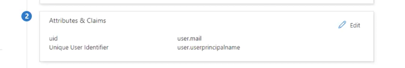 Completed new SSO claim details in Azure