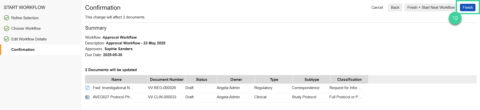 Screenshot of step 10