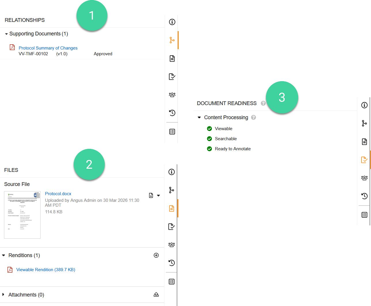 Screenshot of the Relationships panel