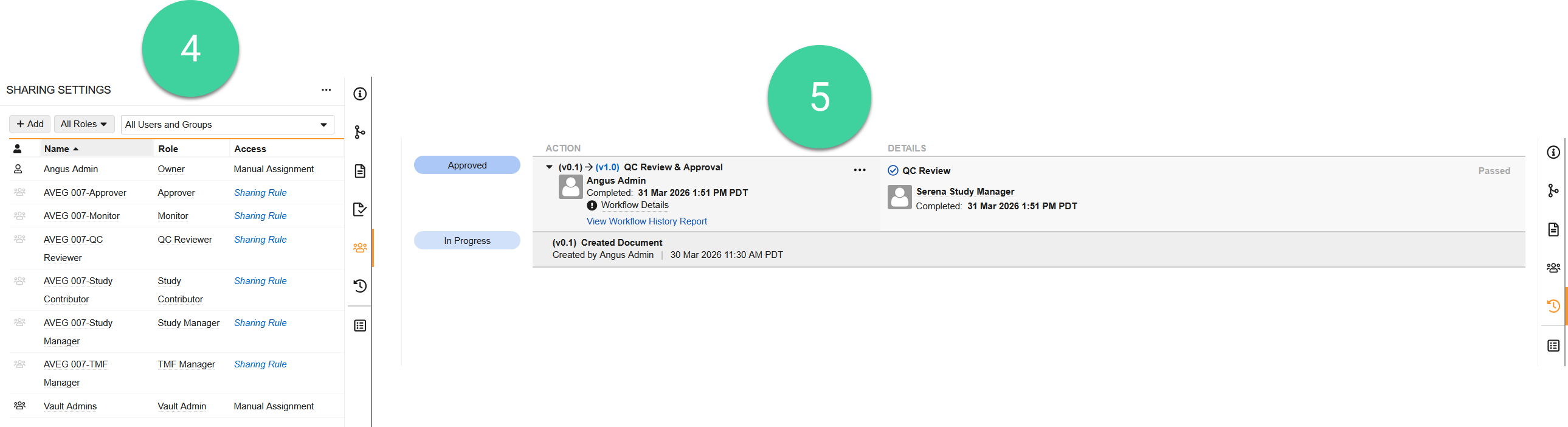 Screenshot of the Relationships panel
