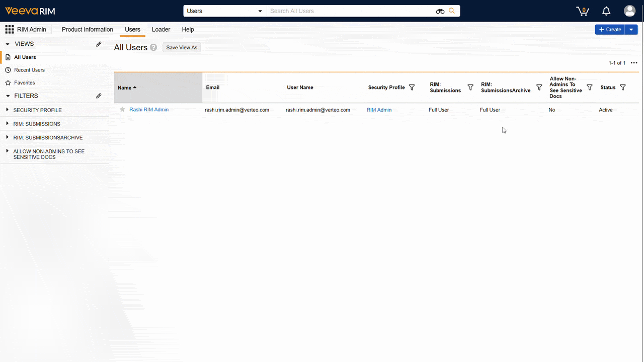 Preferred landing tab setting in Veeva RIM Basics