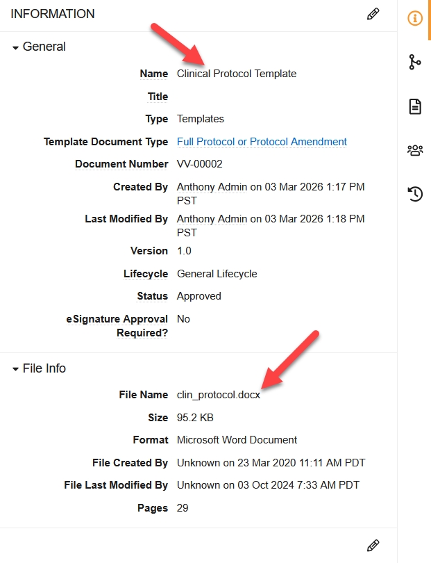 Screenshot of original file name location