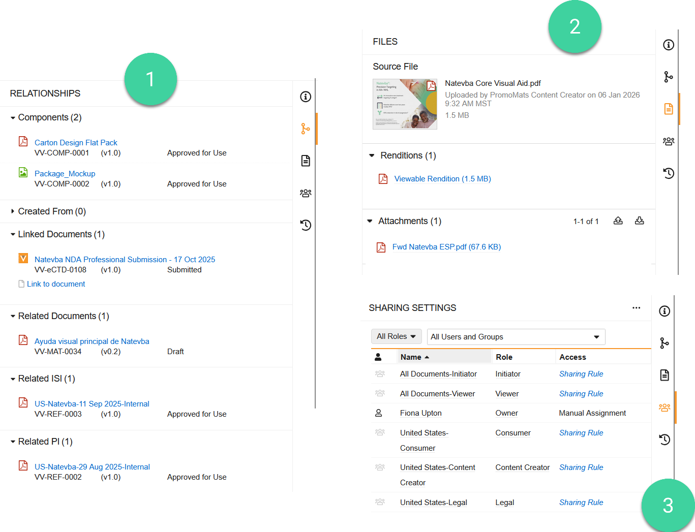 Screenshot of the Doc Info panels