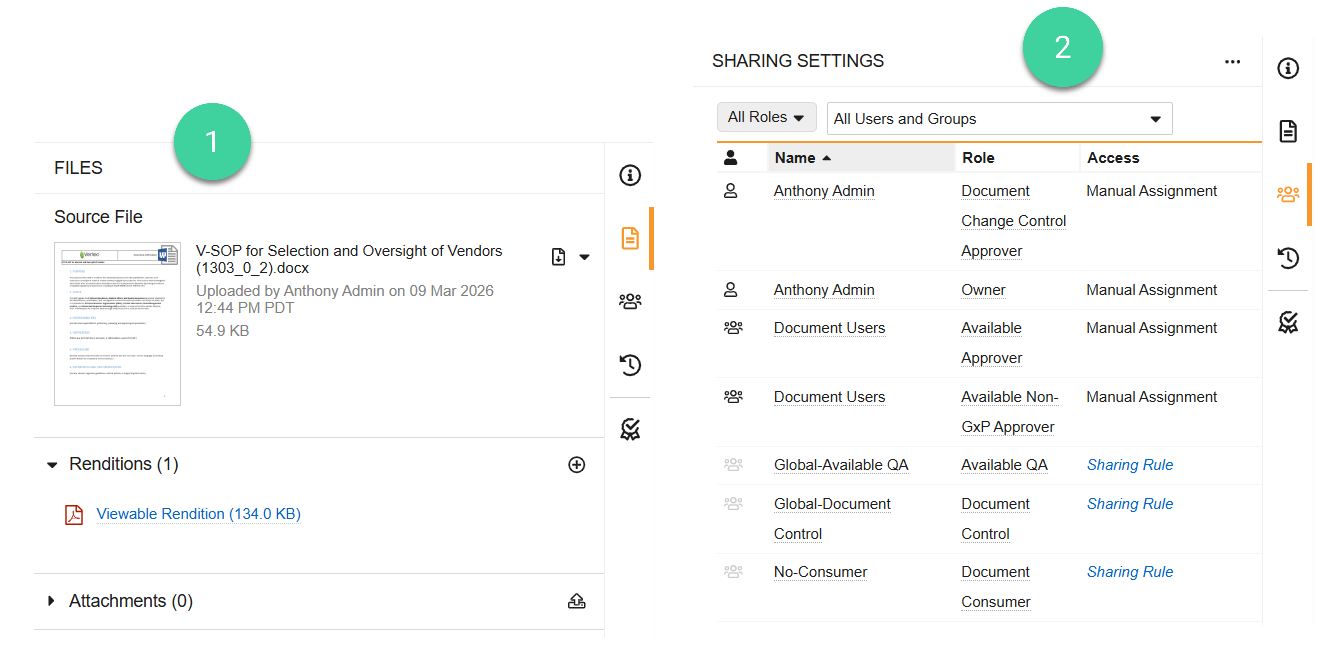 Screenshot of the Relationships panel