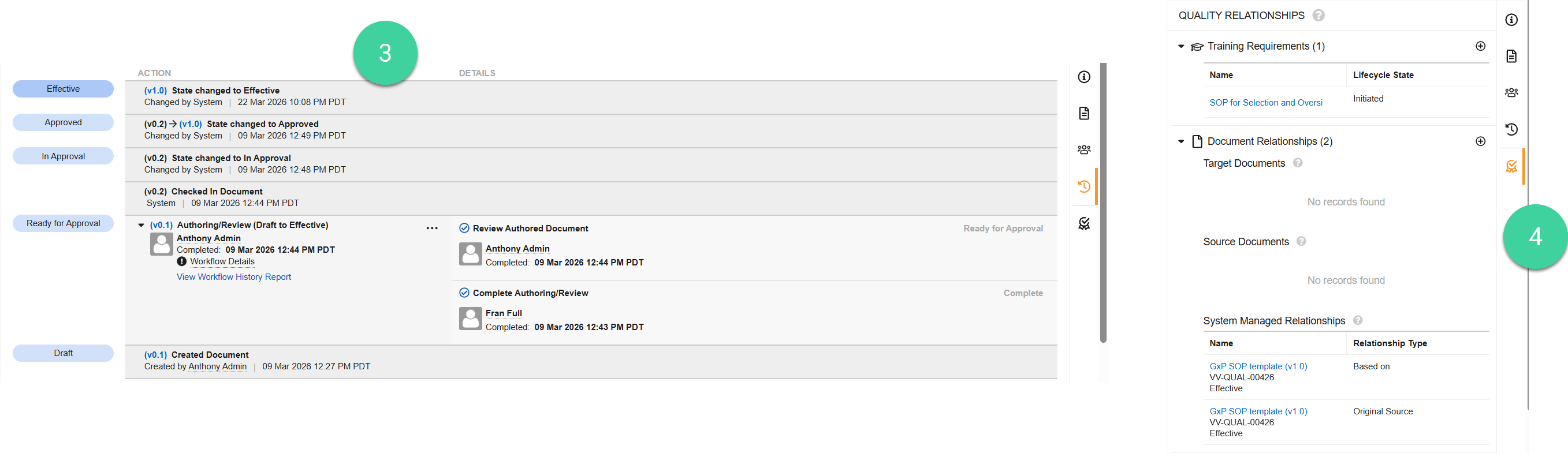 Screenshot of the Relationships panel
